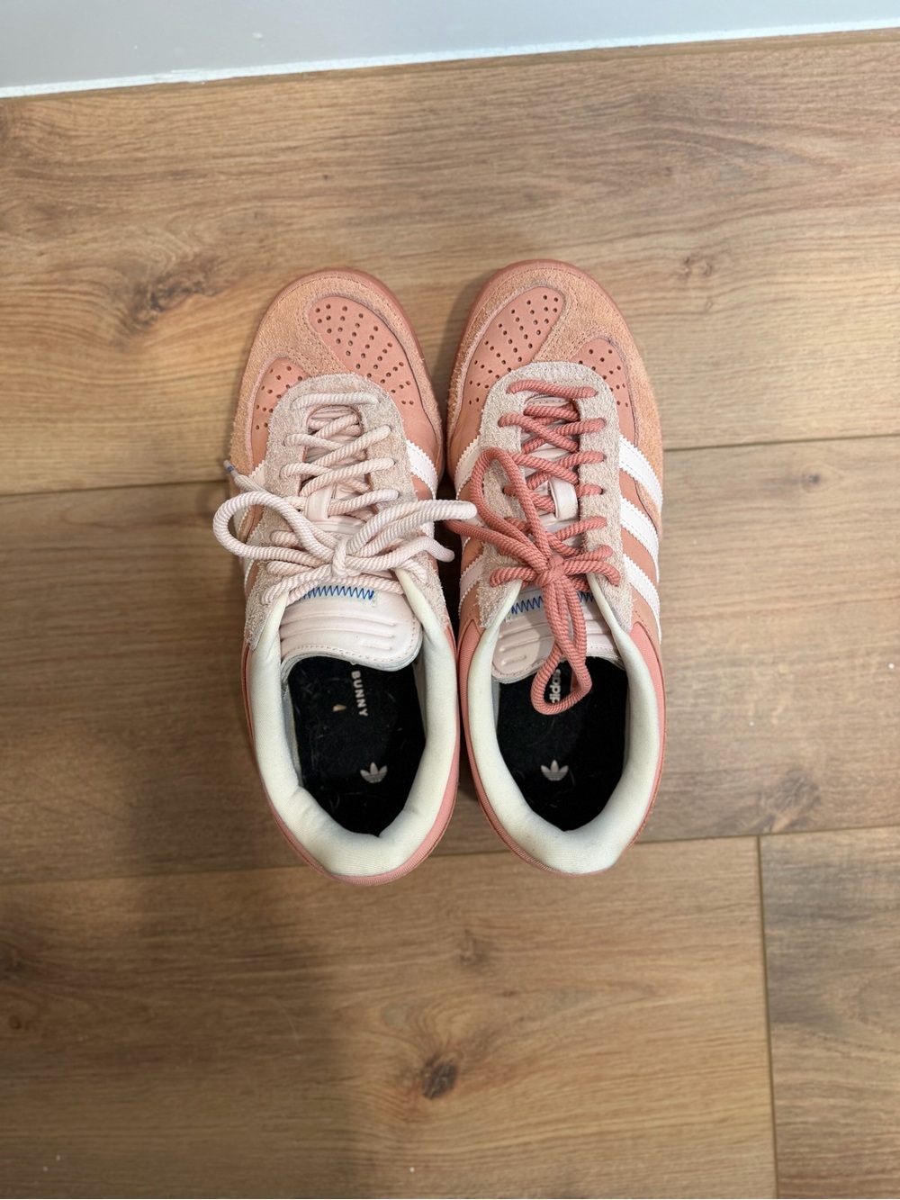 adidas Pink Two-Tone Suede Low-Top Sneakers